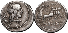Roman Republic & Imperatorial L. Julius Bursio 85 BC AR Denarius About Very Fine