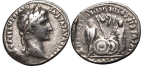 Roman Empire Augustus 7-6 BC AR Denarius Very Fine