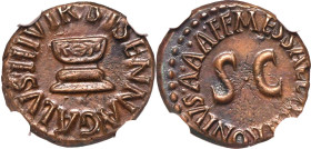 Roman Empire Augustus 5 BC Æ Quadrans NGC AU Strike: 4/5 Surface: 4/5