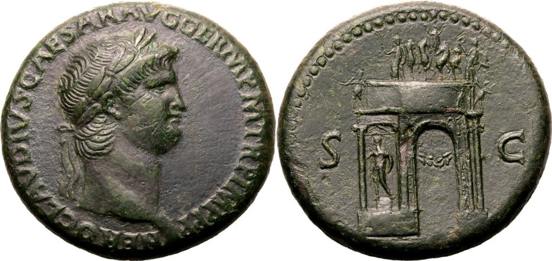 ROMAN EMPIRE. Nero.
Bronze sestertius, AD 64. Rome.
Obv: NERO CLAVDIVS CAESAR ...