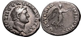 Roman Empire Otho AD 69 AR Denarius Very Fine; even tone, enhancing striking portrait