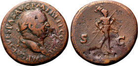 Roman Empire Vespasian AD 71 Æ Sestertius About Very Fine