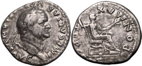 Roman Empire Vespasian AD 74 AR Denarius Very Fine