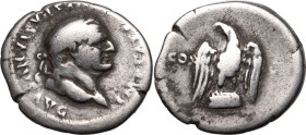 Roman Empire Vespasian AD 76 AR Denarius Fine; attractively toned