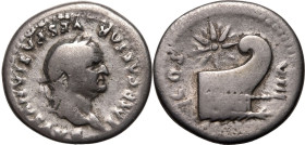 Roman Empire Vespasian AD 77-78 AR Denarius About Very Fine