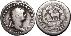 Roman Empire Domitian AD 80 AR Denarius Fine