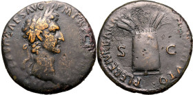Roman Empire Nerva AD 97 Æ Sestertius About Very Fine; area of corrosion
