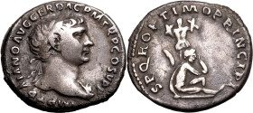 Roman Empire Trajan AD 103-111 AR Denarius Very Fine; nicely toned