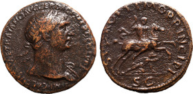 Roman Empire Trajan AD 104-107 Æ Sestertius About Good Very Fine; cleaned, minor areas of corrosion