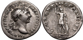 Roman Empire Trajan AD 104-111 AR Denarius Very Fine