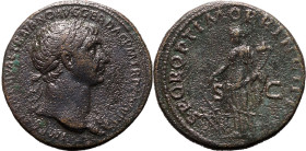 Roman Empire Trajan AD 108-110 Æ Sestertius Good Very Fine