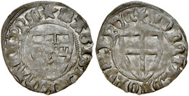 Michał Kuchmeister von Sterberg 1414-1422, Szeląg, Av.: Tarcza wielkiego mistrza, Rv.: Tarcza krzyżacka, Gdańsk.