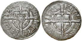 Michał Kuchmeister von Sterberg 1414-1422, Szeląg, Av.: Tarcza wielkiego mistrza, Rv.: Tarcza krzyżacka.