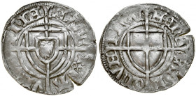 Paweł von Russdorf 1423-1441, Szeląg, Av.: Tarcza wielkiego mistrza, Rv.: Tarcza krzyżacka.