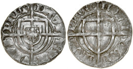 Paweł von Russdorf 1423-1441, Szeląg, Av.: Tarcza wielkiego mistrza, Rv.: Tarcza krzyżacka.