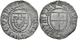 Ludwik von Erlichshausen 1450-1467, Szeląg, Av.: Tarcza wielkiego mistrza, Rv.: Tarcza krzyżacka, Królewiec.
