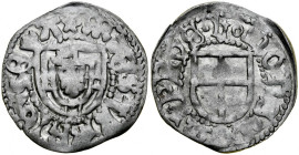 Henryk IV von Richtenberg 1470-1477, Szeląg, Av.: Tarcza wielkiego mistrza, Rv.: Tarcza krzyżacka, Królewiec.