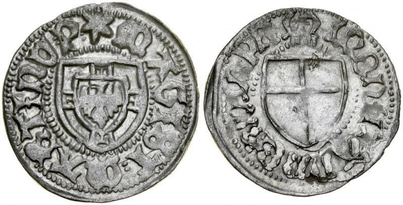 Marcin Truchsess von Wetzhausen 1477-1489, Szeląg, Av.: Tarcza wielkiego mistrza...