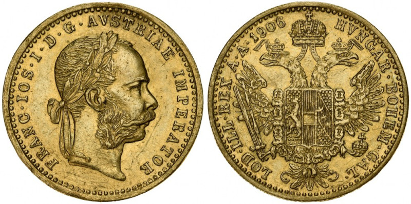 Austria, Franciszek Józef 1848-1916, Dukat 1906, Wiedeń. KM 2267, złoto, waga 3,...