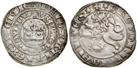 Wacław II 1300-1305, Grosz praski, Av.: Korona królewska, Rv.: Lew czeski.