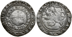 Jan Luksemburski 1310-1346, Grosz praski, Av.: Korona królewska, Rv.: Lew czeski.