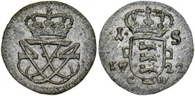 Denmark, Frederic 1699-1730, Skilling 1722 C-W, Kobenhavn.