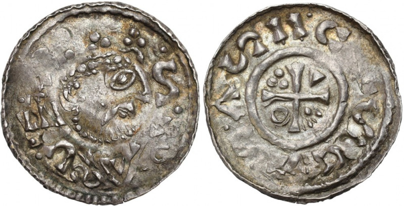 Germany, Heinrich II 1009-1024, Denar, Salzburg. srebro, waga 1,43 g., piękny po...