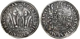 Germany, Sachsen-Weimar, Friedrich Wilhelm, Johann 1573-1602, Taler 1577, Saalfeld.