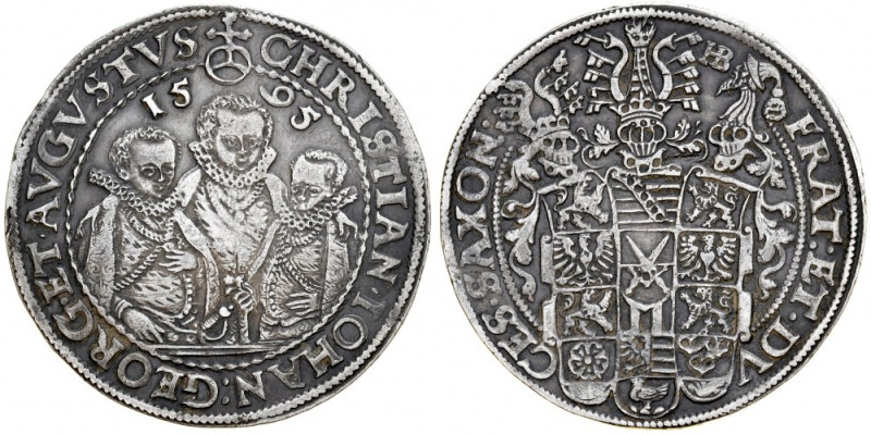 Germany, Sachsen, Christinan, Johan I Georg, August 1591-1611. Taler 1595, Dresd...