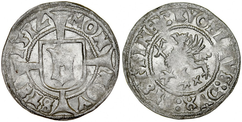 Pomorze, Bogusław X 1478-1523, Wit 151V, Szczecin. Kop. 4192, rzadki wariant, ni...