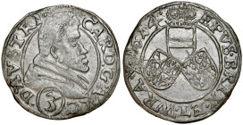 Śląsk, Księstwo Nyskie Biskupów Wrocławskich, Karol Austriacki 1608-1624, 3 krajcary 1614, Nysa.