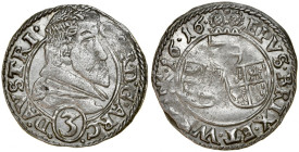 Śląsk, Księstwo Nyskie Biskupów Wrocławskich, Karol Austriacki 1608-1624, 3 krajcary 1616, Nysa.