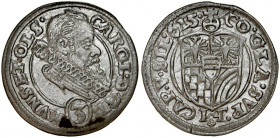 Śląsk, Księstwo Ziębicko-Oleśnickie, Karol II 1587-1617, 3 krajcary 1615, Oleśnica.