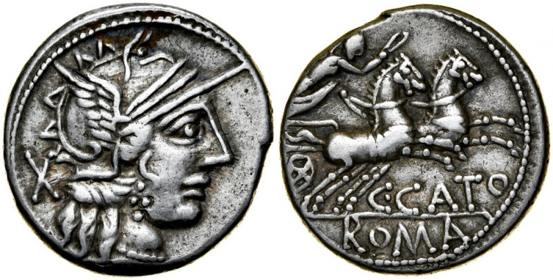 Rzym, Roman Republic, Denar 123 r. p.n.e., C. Porcius Cato. Crawford 274/1, RSC ...
