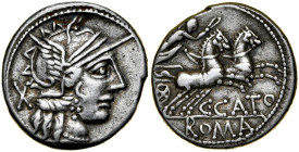 Rzym, Roman Republic, Denar 123 r. p.n.e., C. Porcius Cato.