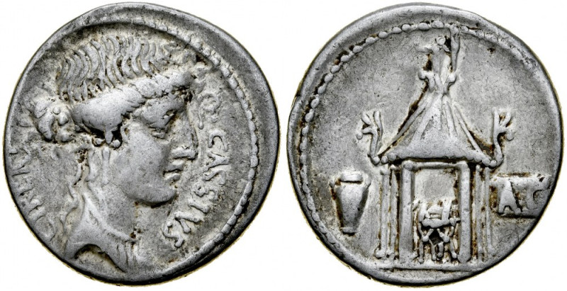 Rzym, Roman Republic, Denar 55 r. p.n.e., Q. Cassius Longinus. Crawford 428/2, R...