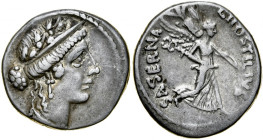 Rzym, Roman Republic, Denar 48 r. p.n.e., L. Hostilius Saserna.
