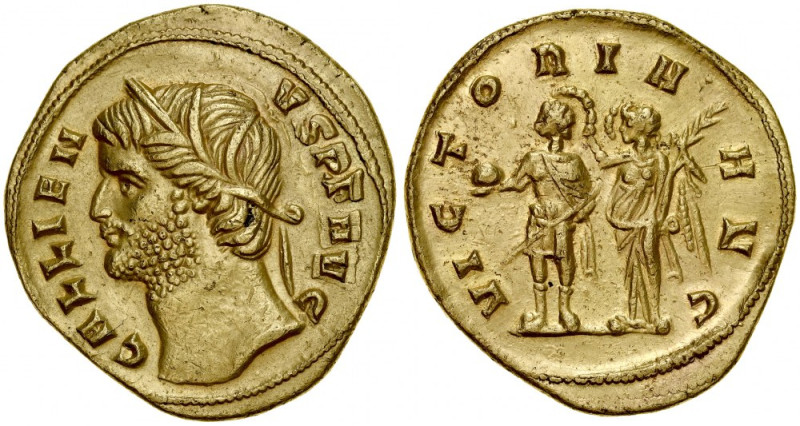 Rzym, Gallienus 253-268, Aureus, Rzym. Calico 3614, złoto, waga 5,82 g., poprawn...