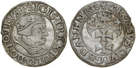 Zygmunt I Stary 1506-1548, Grosz 1538, Gdańsk.