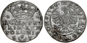 Zygmunt I Stary 1506-1548, Grosz 1546 S-T, Kraków, dwie rozety po bokach korony.
