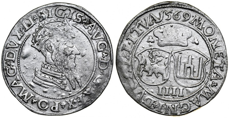 Zygmunt II August 1545-1572, Czworak 1569, Wilno. LI/LITVA Kop. 3315, Ivanauskas...