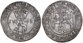 Zygmunt II August 1545-1572, Trojak 1563, Wilno.