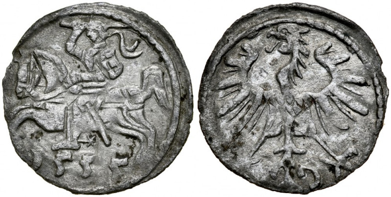 Zygmunt II August 1545-1572, Denar 1555, Wilno. Kop. 3213, Gum. 592, poprawna mo...