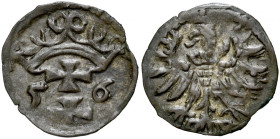 Zygmunt II August 1545-1572, Denar 1556, Gdańsk.