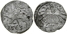 Zygmunt II August 1545-1572, Denar 1563, Wilno.