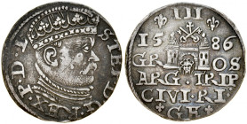Stefan Batory 1576-1586, Trojak 1586, Ryga.