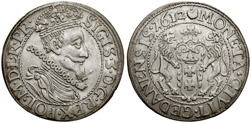 Zygmunt III 1587-1632, Ort 1612, Gdańsk. Kop. 7485, Gum. 1382, Shatalin G12-I-2 ...