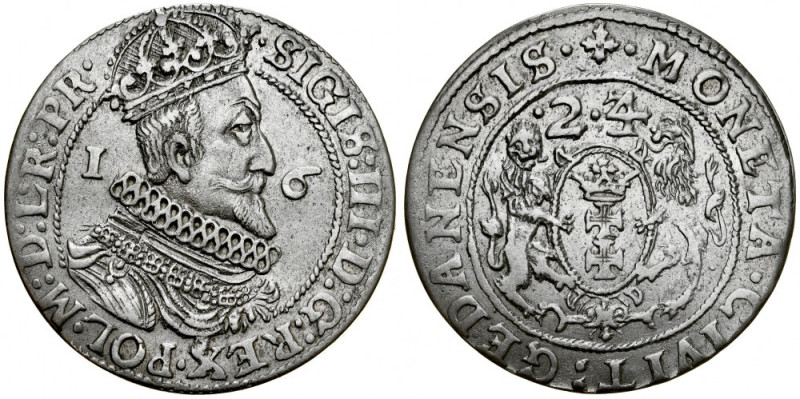 Zygmunt III 1587-1632, Ort 1624, Gdańsk. Kop. 7505, Gum. 1392, Shatalin G24a-I-2...