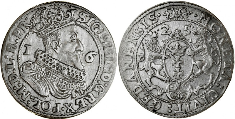 Zygmunt III 1587-1632, Ort 1625, Gdańsk. Kop. 7506, Gum. 1393,&nbsp;Shatalin G25...