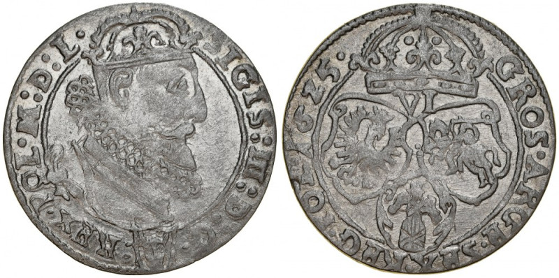 Zygmunt III 1587-1632, Szóstak 1625, Bydgoszcz. Kop. 1263, Gum. 1166, ładny, poł...